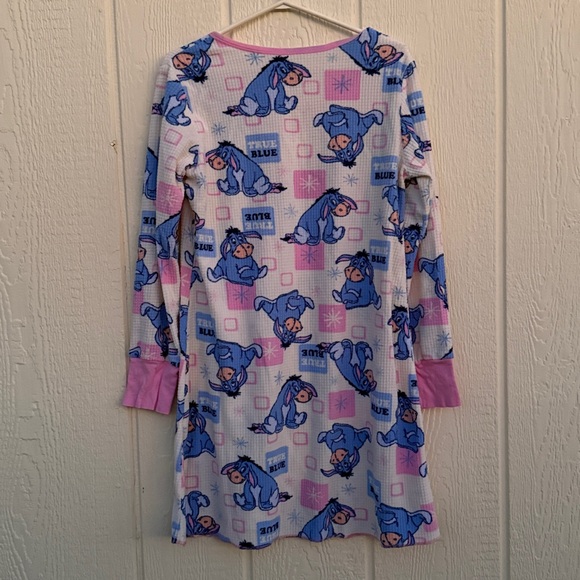 Disney Blue and Pink Eeyore Soft Nightgown Sleepwear Long Sleeves Soft Size XL - Picture 4 of 7
